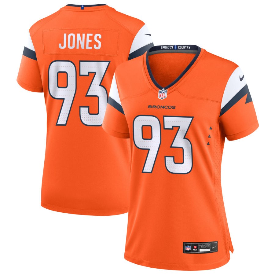 D.J. Jones Women's Nike Orange Denver Broncos Custom Game Jersey