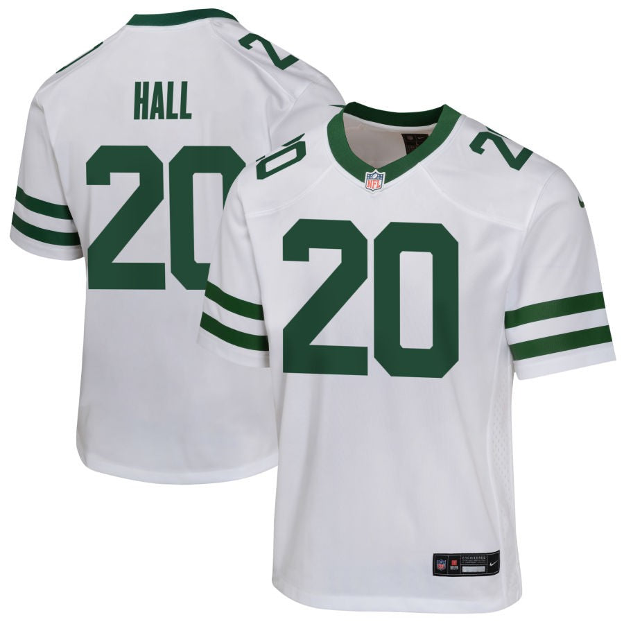Breece Hall Youth Nike Legacy White New York Jets Custom Game Jersey