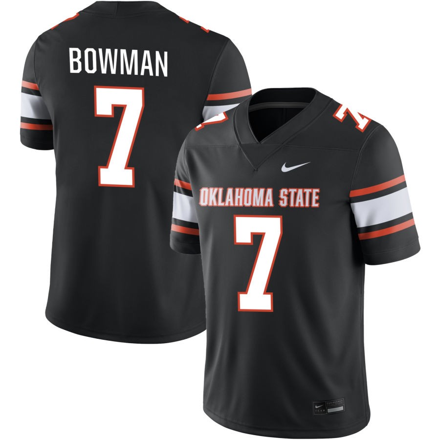 Alan Bowman Men's Nike Black Oklahoma State Cowboys Alternate NIL Pick-A-Player Game Jersey