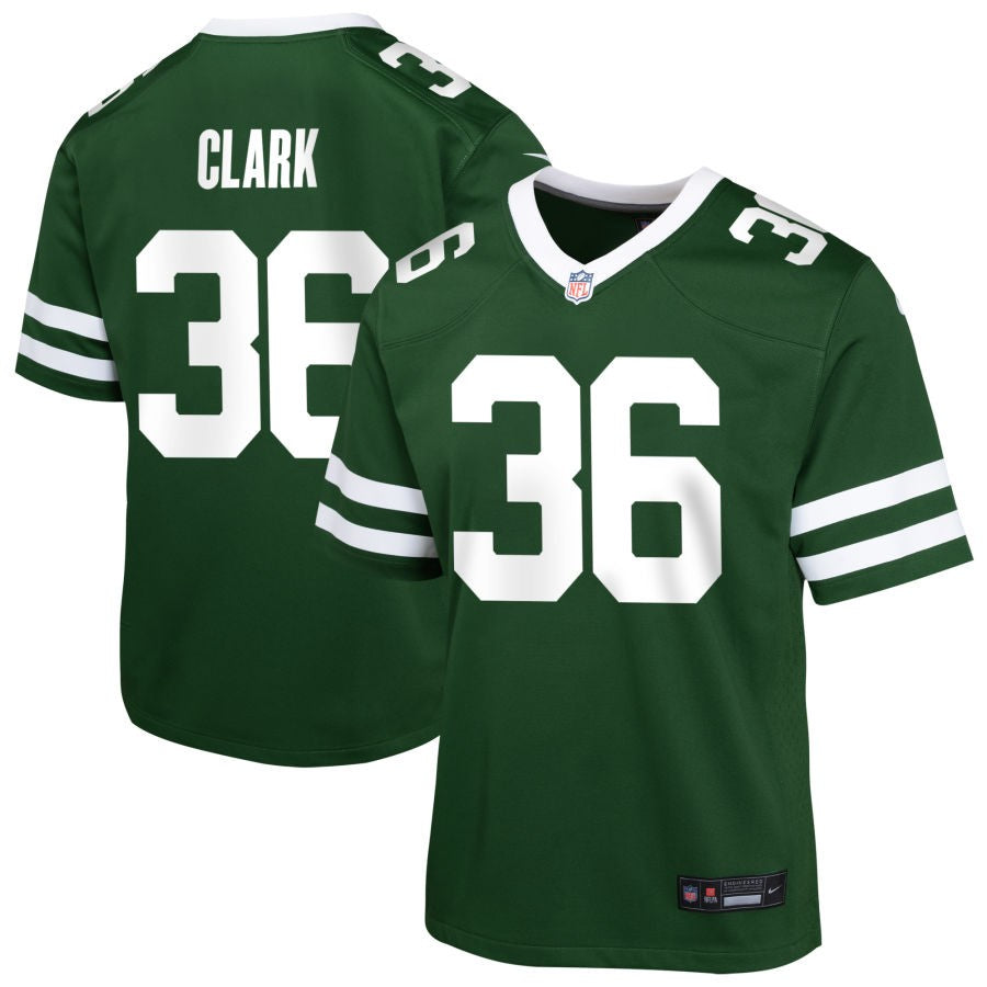 Chuck Clark Youth Nike Legacy Green New York Jets Custom Game Jersey