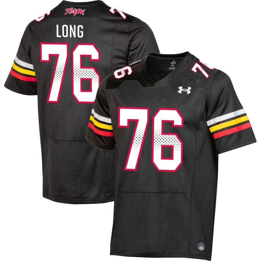 Kyle Long Men's Under Armour Black Maryland Terrapins Pick-A-Player NIL Replica Football Jersey