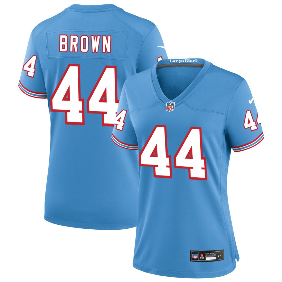 Mike Brown Women's Nike Light Blue Tennessee Titans Oilers Throwback Custom Game Jersey