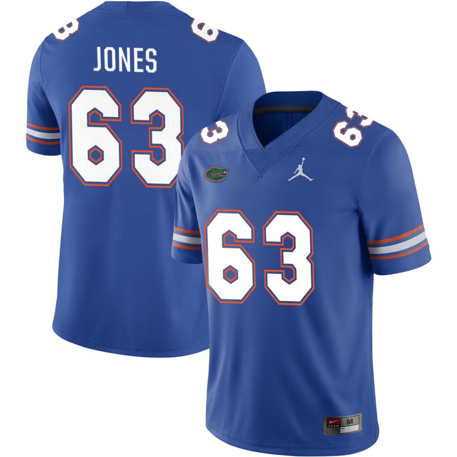 Caden Jones Men's Jordan Brand Royal Florida Gators Pick-A-Player NIL Replica Football Jersey