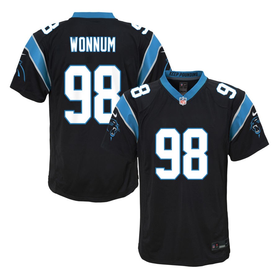 D.J. Wonnum Youth Nike Black Carolina Panthers Custom Game Jersey