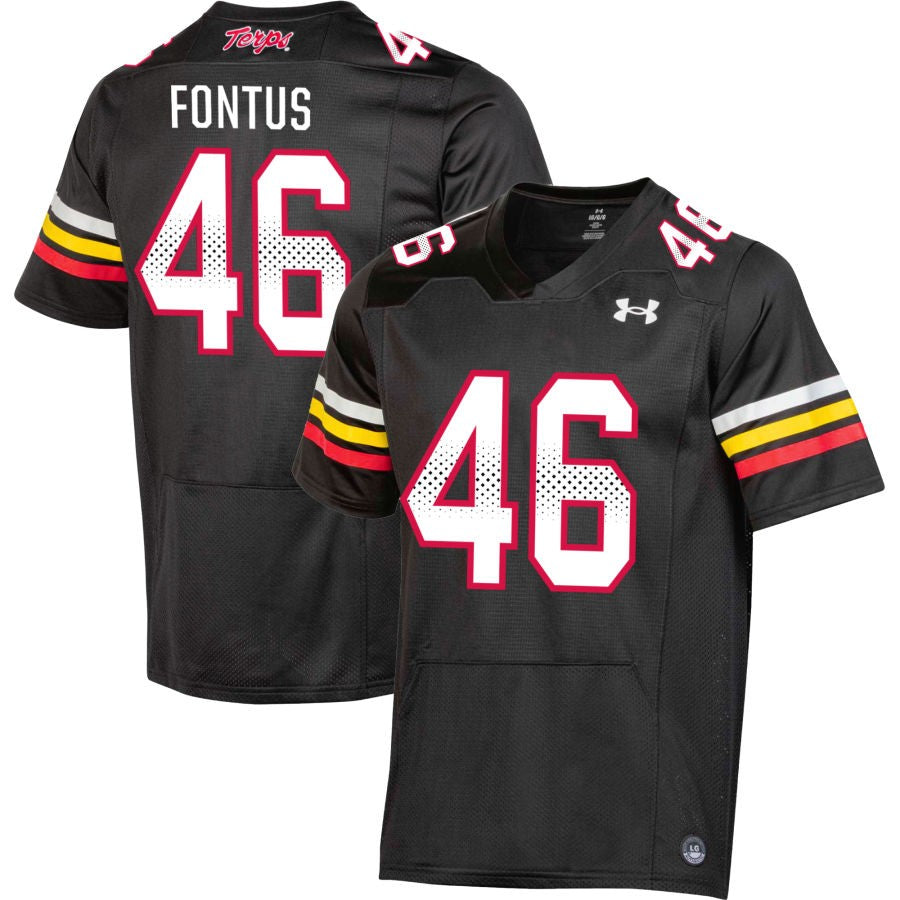 Dillan Fontus Men's Under Armour Black Maryland Terrapins Pick-A-Player NIL Replica Football Jersey