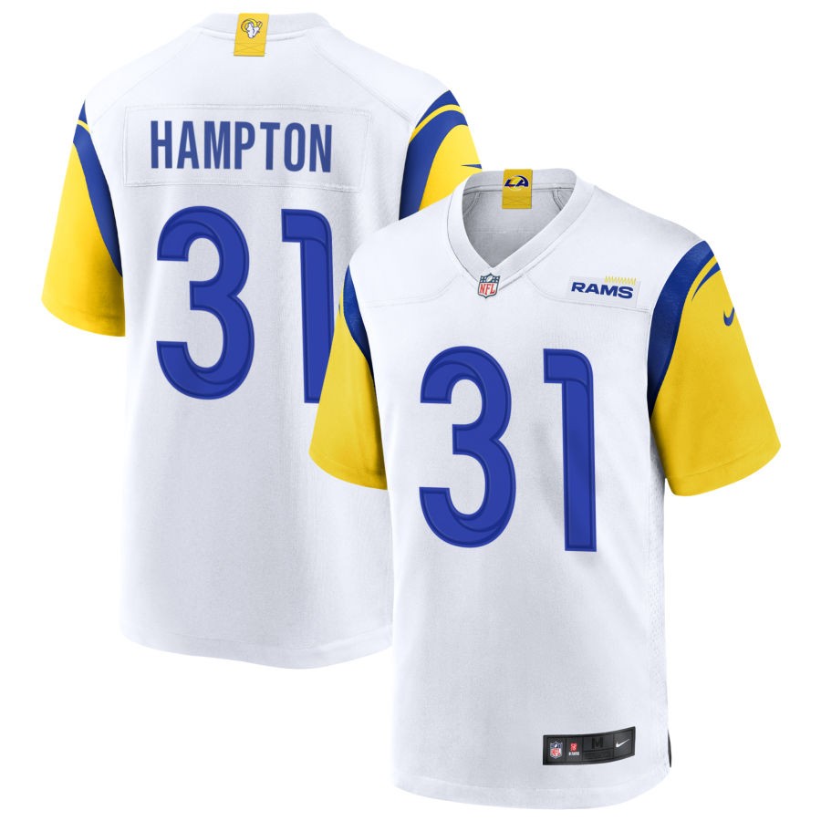 Nick Hampton Men's Nike White Los Angeles Rams Alternate Custom Jersey