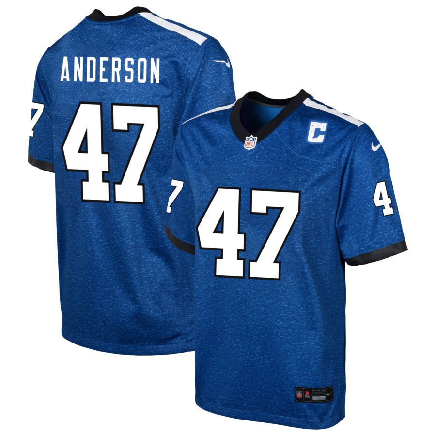 Liam Anderson Youth Nike Blue Indianapolis Colts Indiana Nights Alternate Custom Game Jersey