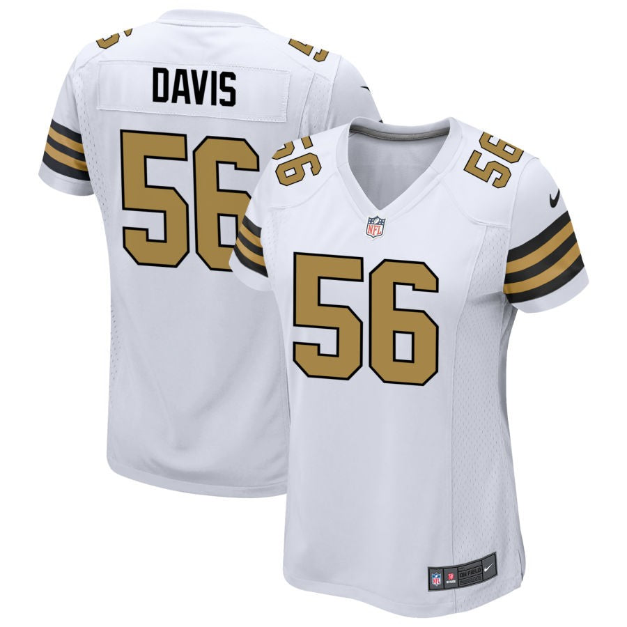 Demario Davis Women's Nike White New Orleans Saints Alternate Custom Game Jersey