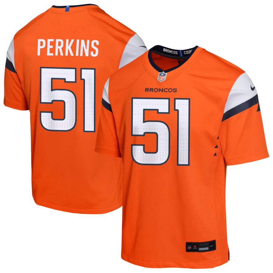 Ronnie Perkins Youth Nike Orange Denver Broncos Custom Game Jersey