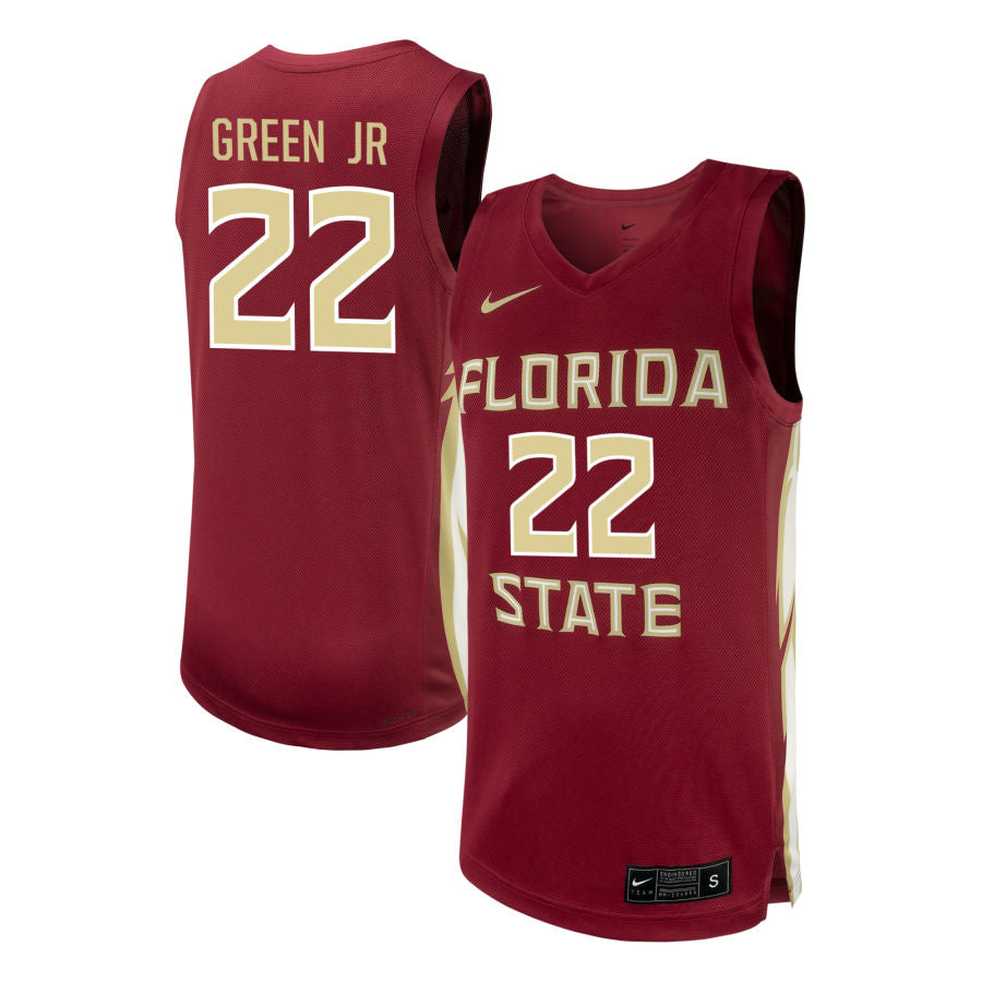Darin Green Jr Men's Nike Garnet Florida State Seminoles NIL Pick-A-Player Men's Basketball Replica Jersey