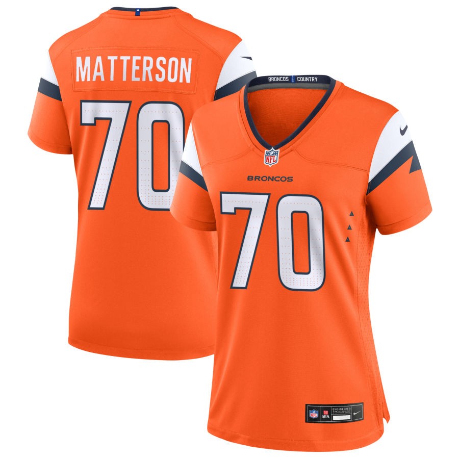 Brandon Matterson Women's Nike Orange Denver Broncos Custom Game Jersey