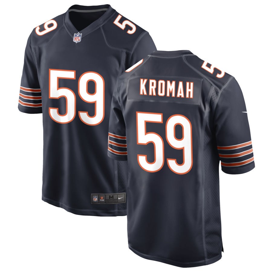 Jamree Kromah Men's Nike Navy Chicago Bears Custom Game Jersey