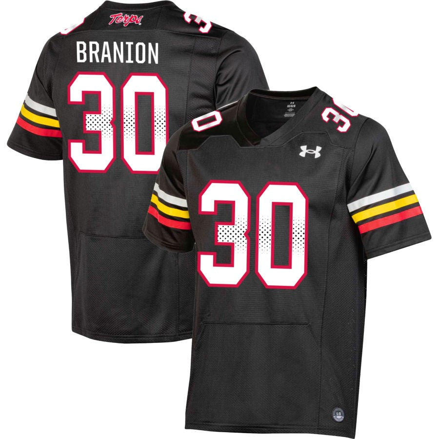 J'Mar Branion Men's Under Armour Black Maryland Terrapins Pick-A-Player NIL Replica Football Jersey