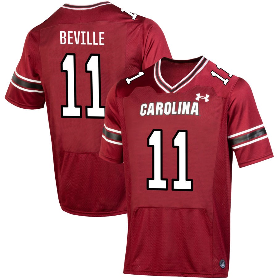 Davis Beville Men's Under Armour Garnet South Carolina Gamecocks NIL Pick-A-Player Replica Football Jersey