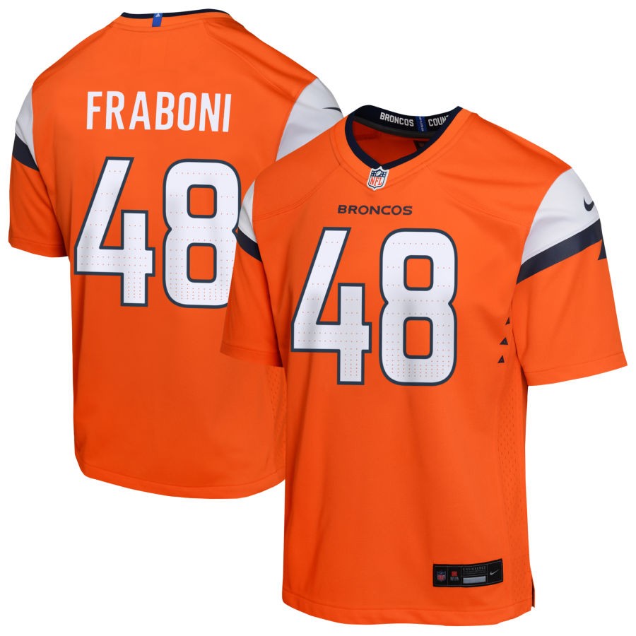 Mitchell Fraboni Youth Nike Orange Denver Broncos Custom Game Jersey