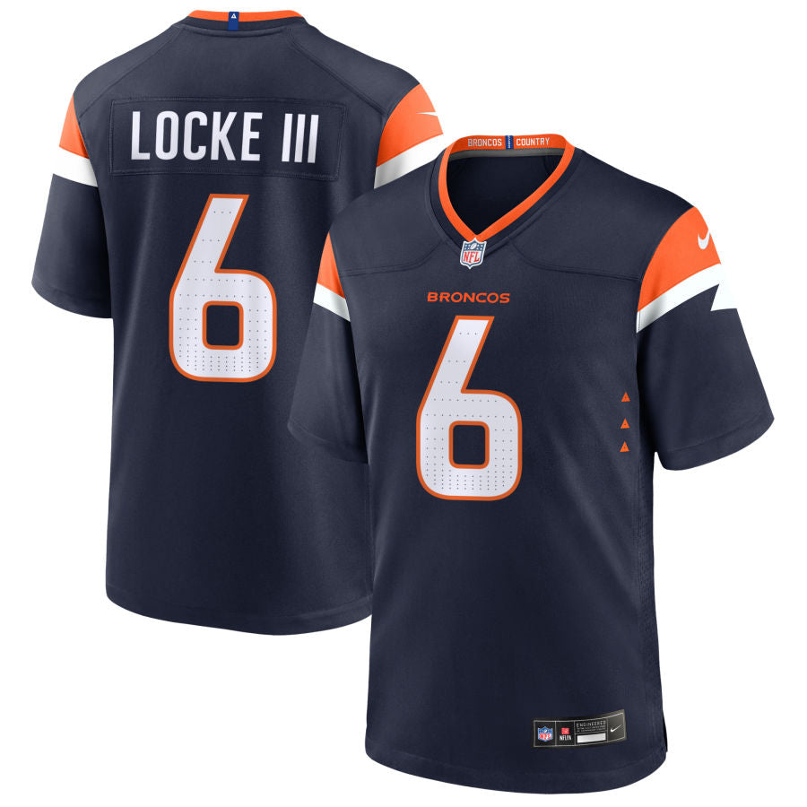 P.J. Locke III Men's Nike Navy Denver Broncos Alternate Custom Game Jersey