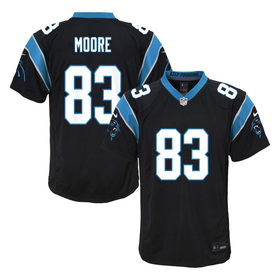 David Moore Youth Nike Black Carolina Panthers Custom Game Jersey