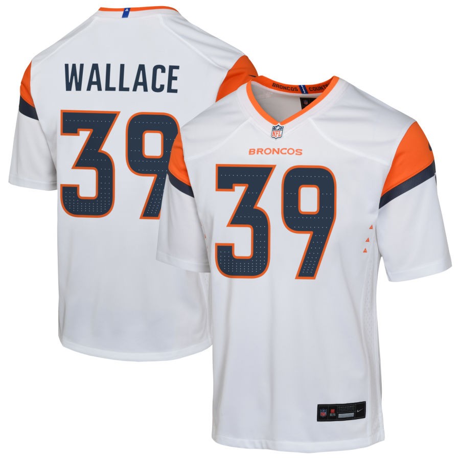 Levi Wallace Youth Nike White Denver Broncos Custom Game Jersey