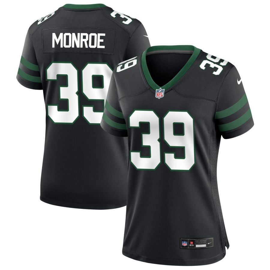 Jarius Monroe Women's Nike Legacy Black New York Jets Alternate Custom Game Jersey