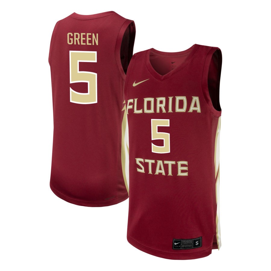 De ante Green Men's Nike Garnet Florida State Seminoles NIL Pick-A-Player Men's Basketball Replica Jersey