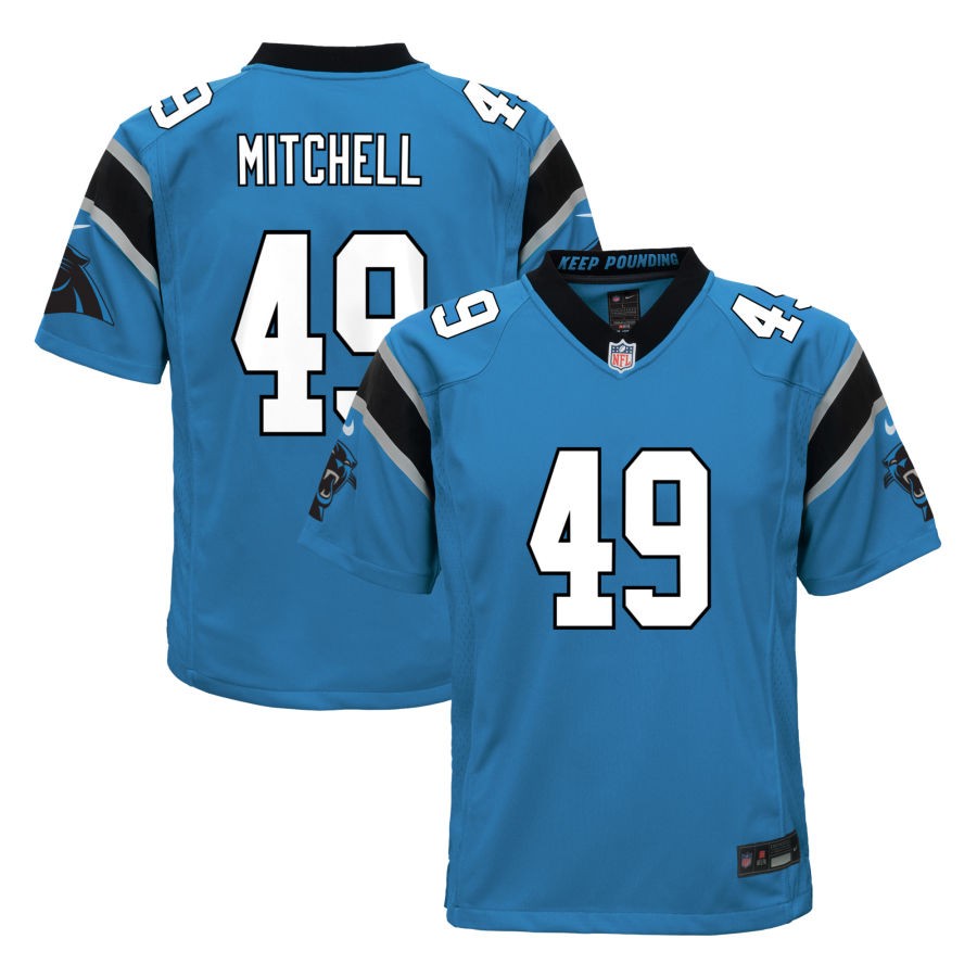 Jackson Mitchell Youth Nike Blue Carolina Panthers Alternate Custom Game Jersey