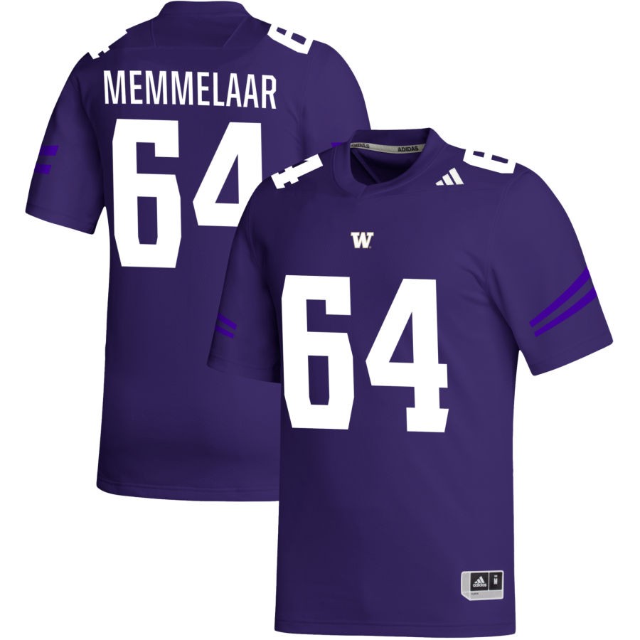 Gaard Memmelaar Men's adidas Purple Washington Huskies Pick-A-Player NIL Replica Football Jersey