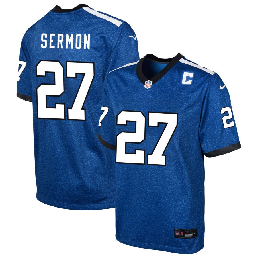 Trey Sermon Youth Nike Blue Indianapolis Colts Indiana Nights Alternate Custom Game Jersey