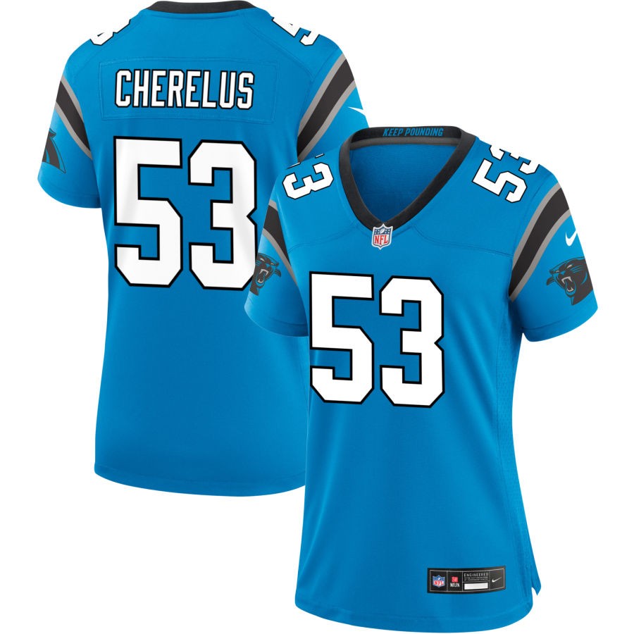 Claudin Cherelus Women's Nike Blue Carolina Panthers Alternate Custom Game Jersey