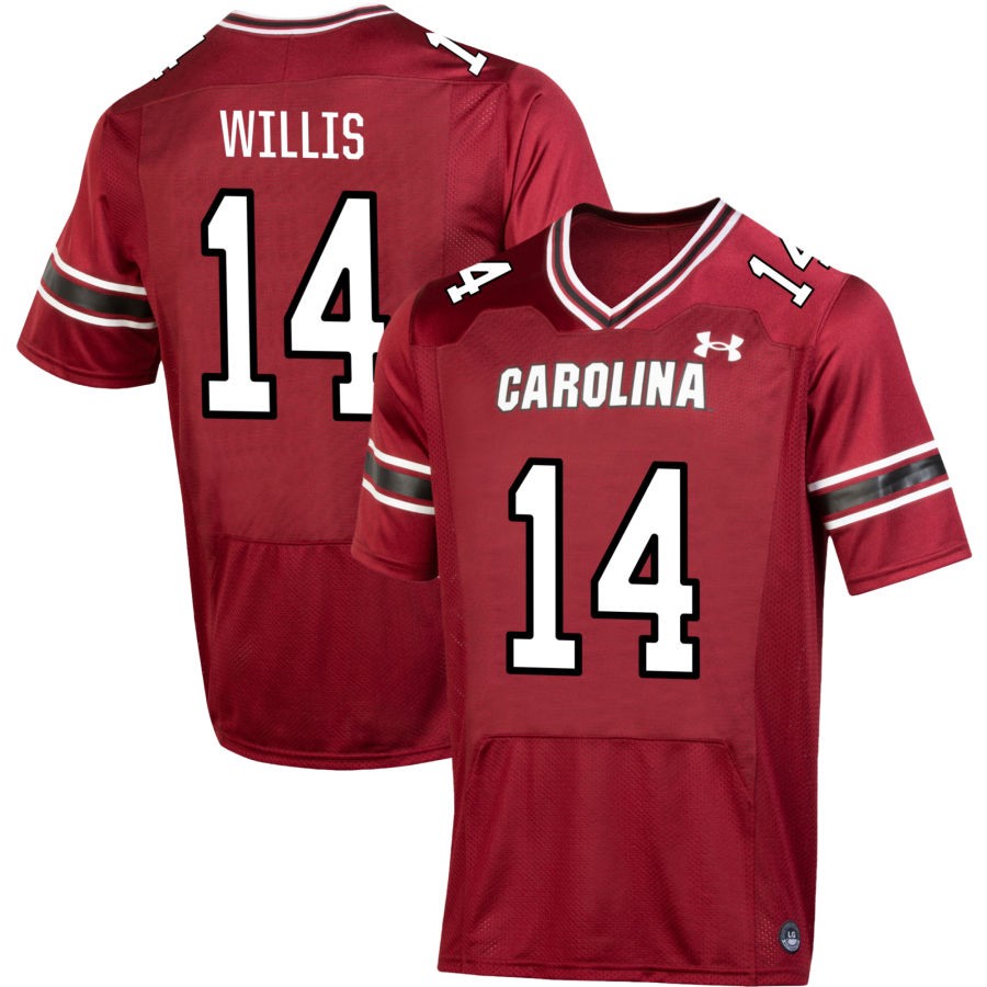 Jaron Willis Men's Under Armour Garnet South Carolina Gamecocks NIL Pick-A-Player Replica Football Jersey