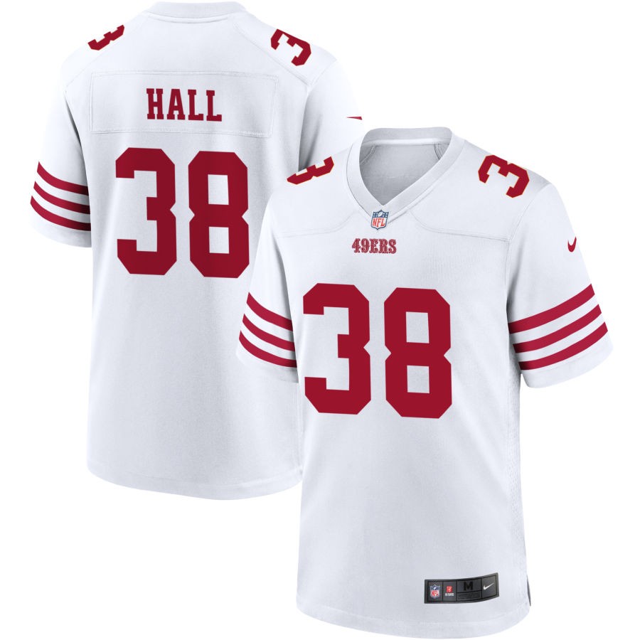 Kemon Hall Men's Nike White San Francisco 49ers Game Custom Player Jersey
