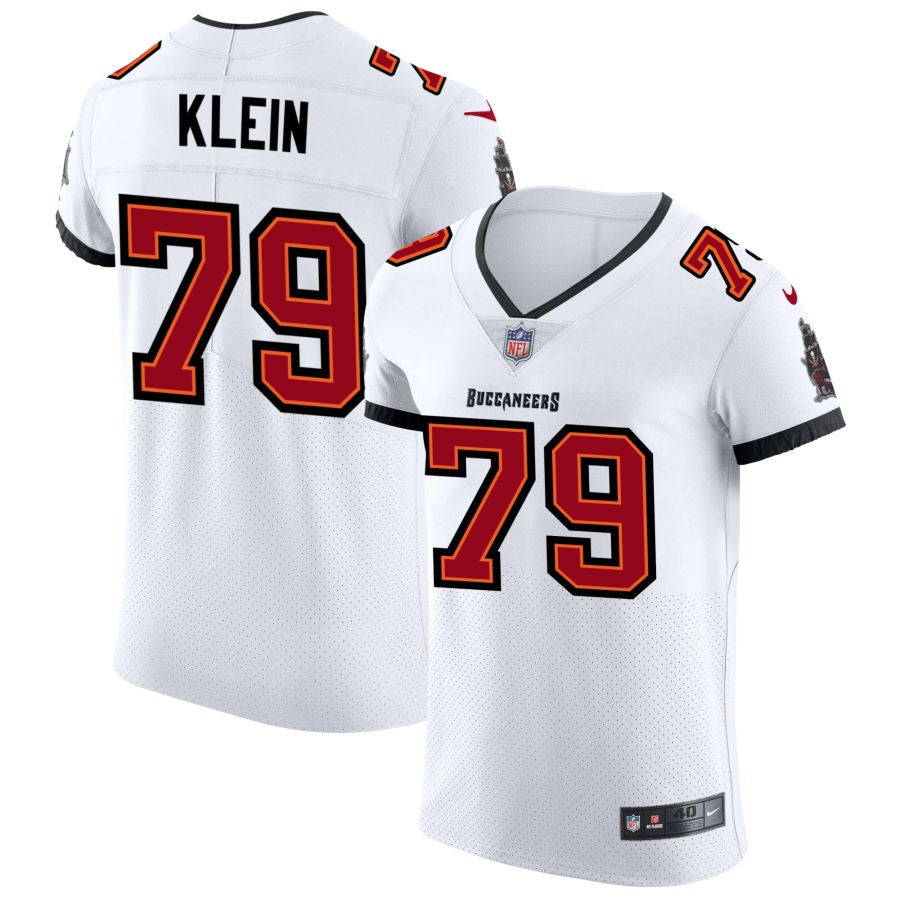 Elijah Klein Men's Nike White Tampa Bay Buccaneers Vapor Elite Custom Jersey
