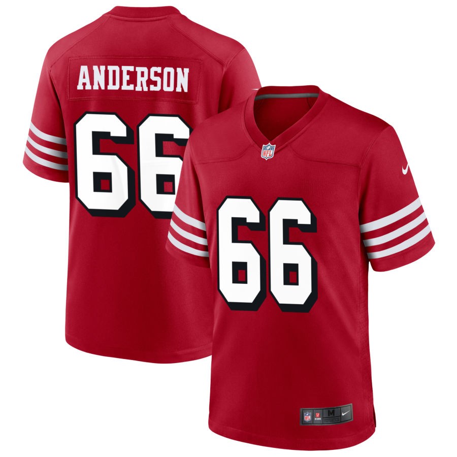 Evan Anderson Men's Nike Scarlet San Francisco 49ers Alternate Custom Game Jersey