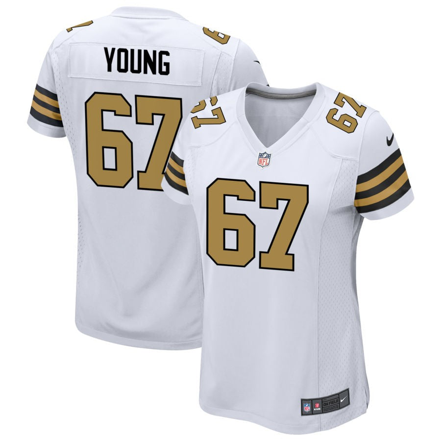 Landon Young Women's Nike White New Orleans Saints Alternate Custom Game Jersey