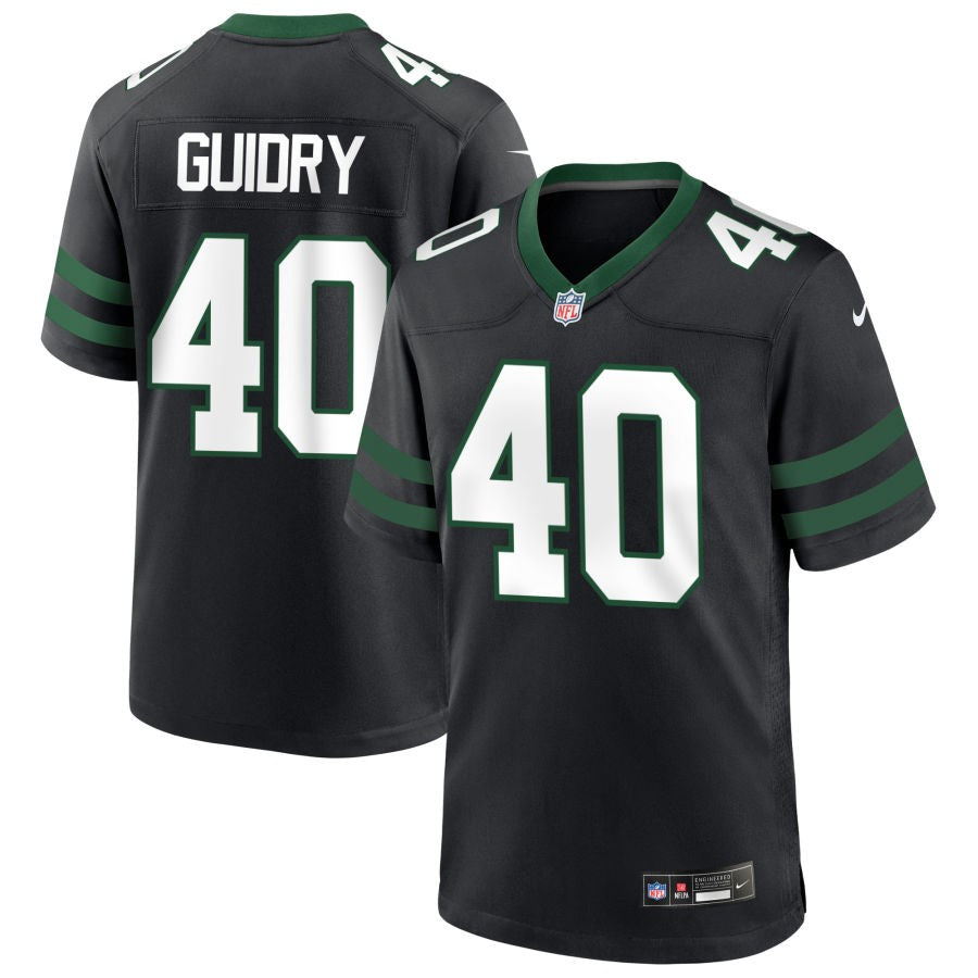 Javelin Guidry Men's Nike Legacy Black New York Jets Alternate Custom Game Jersey