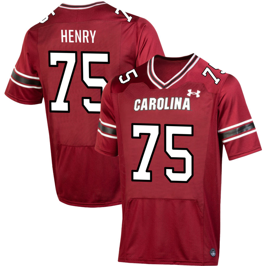 Cason Henry Men's Under Armour Garnet South Carolina Gamecocks NIL Pick-A-Player Replica Football Jersey