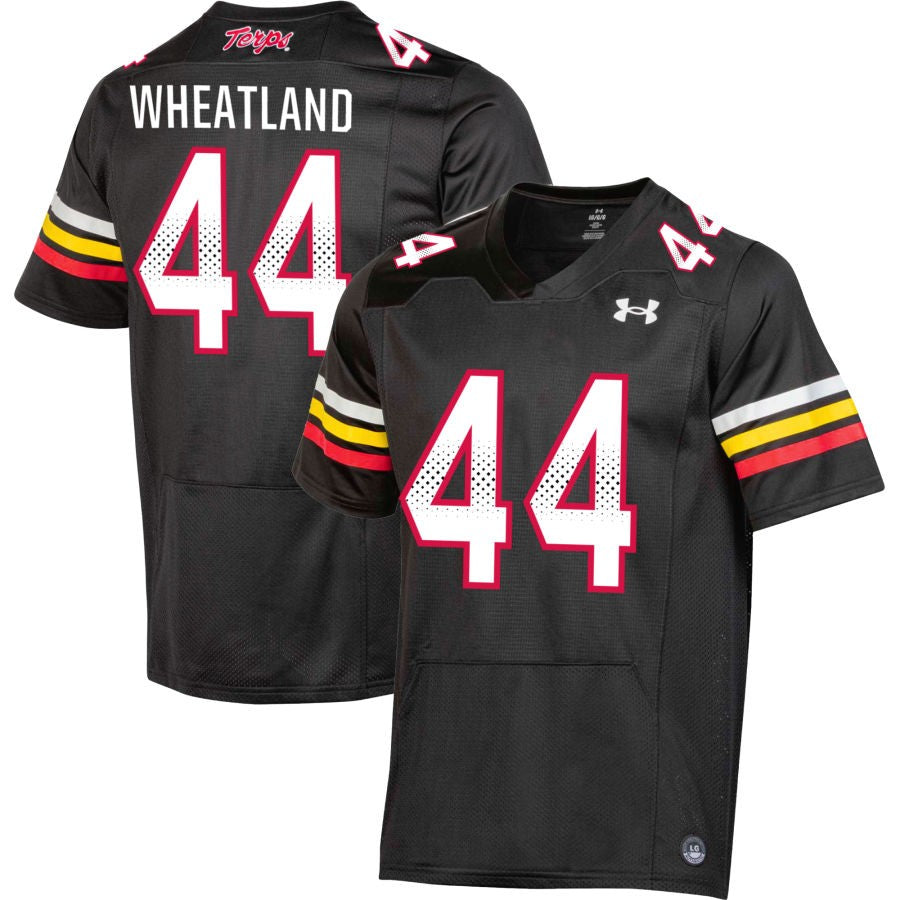 Caleb Wheatland Men's Under Armour Black Maryland Terrapins Pick-A-Player NIL Replica Football Jersey