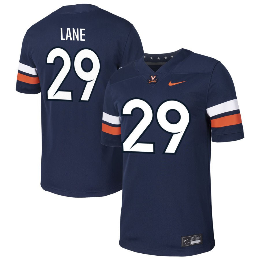 Davis Lane Men's Nike Navy Virginia Cavaliers Pick-A-Player NIL Football Game Jersey