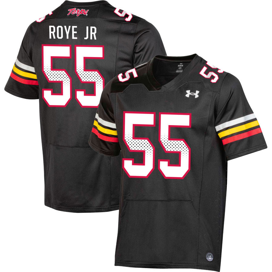 Andre Roye Jr Men's Under Armour Black Maryland Terrapins Pick-A-Player NIL Replica Football Jersey