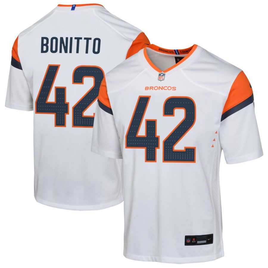 Nik Bonitto Youth Nike White Denver Broncos Custom Game Jersey