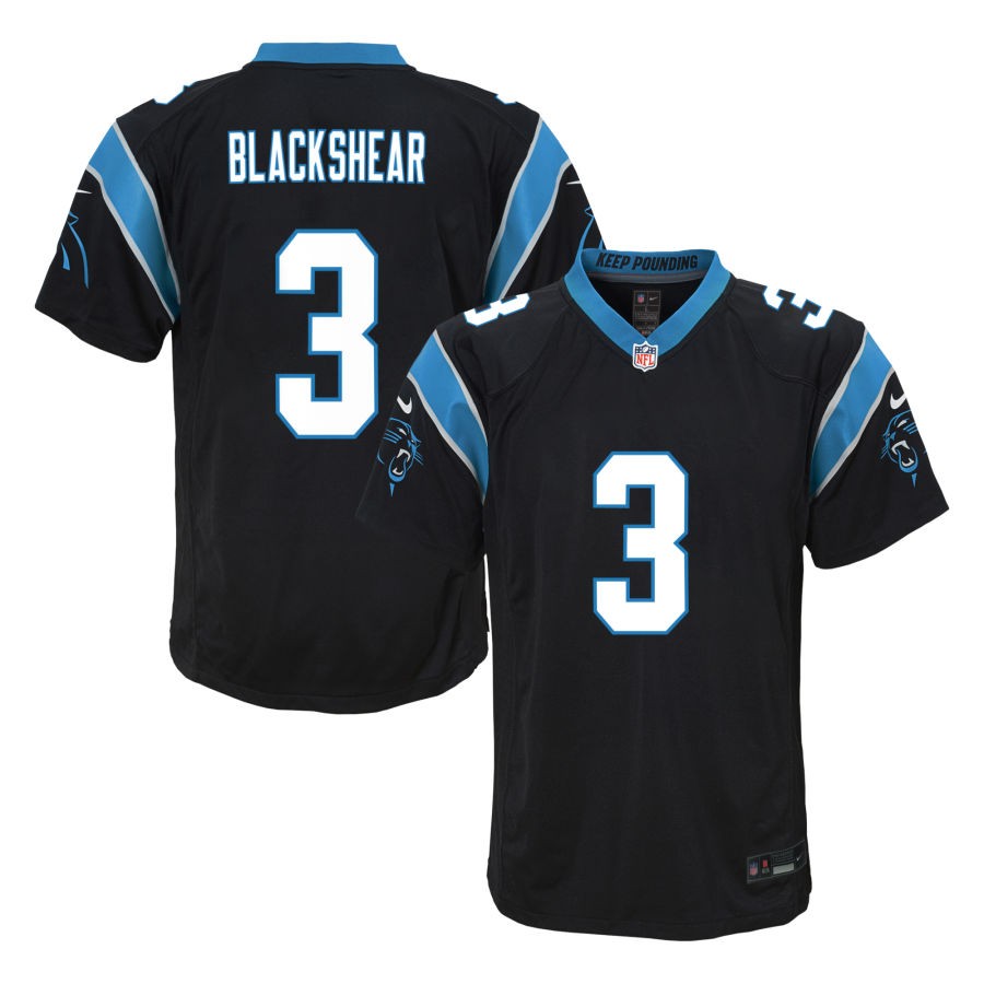 Raheem Blackshear Youth Nike Black Carolina Panthers Custom Game Jersey