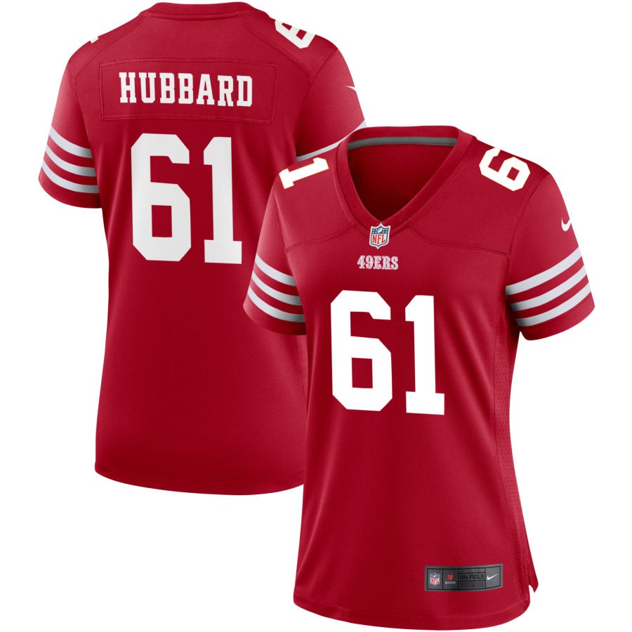 Chris Hubbard Women's Nike Scarlet San Francisco 49ers Game Custom Jersey