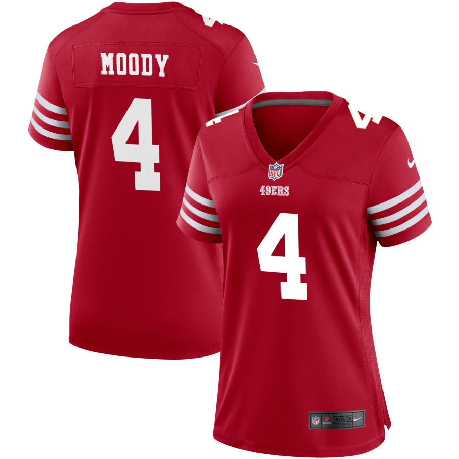 Jake Moody Women's Nike Scarlet San Francisco 49ers Game Custom Jersey