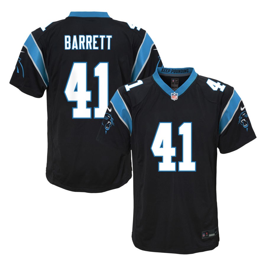 Michael Barrett Youth Nike Black Carolina Panthers Custom Game Jersey