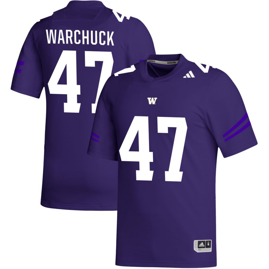 Cameron Warchuck Men's adidas Purple Washington Huskies Pick-A-Player NIL Replica Football Jersey