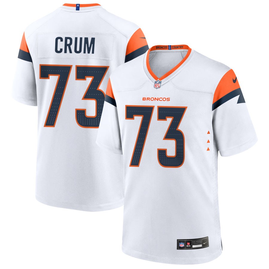 Frank Crum Men's Nike White Denver Broncos Custom Game Jersey