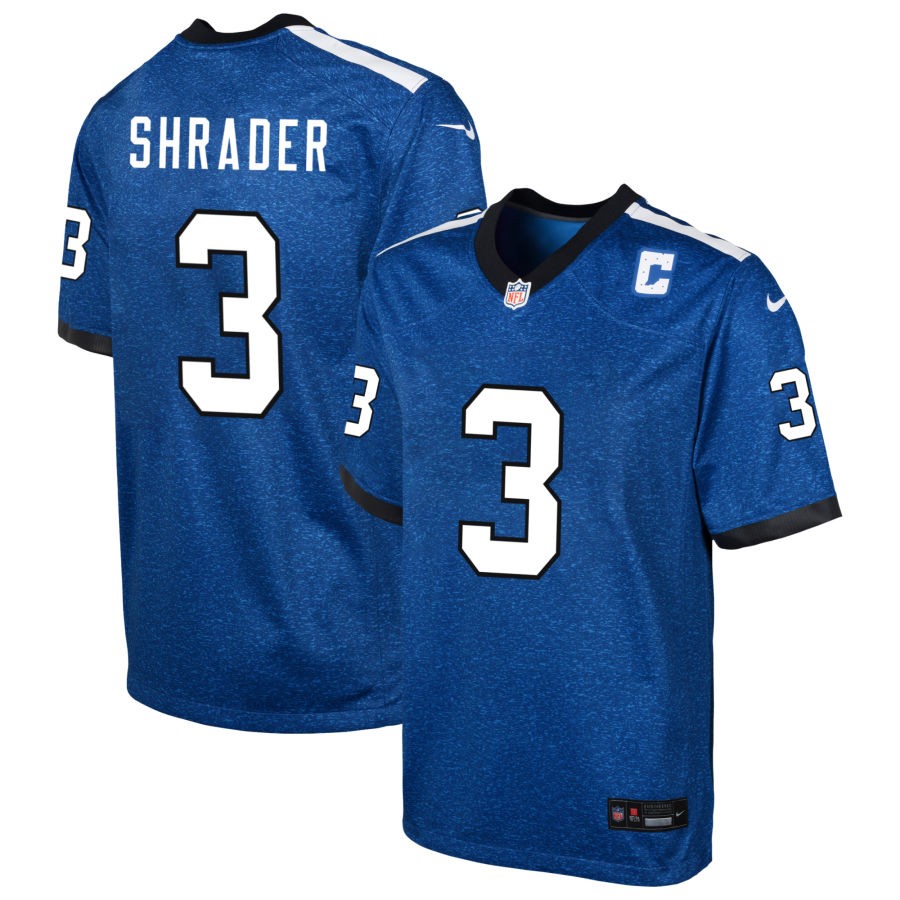 Spencer Shrader Youth Nike Blue Indianapolis Colts Indiana Nights Alternate Custom Game Jersey
