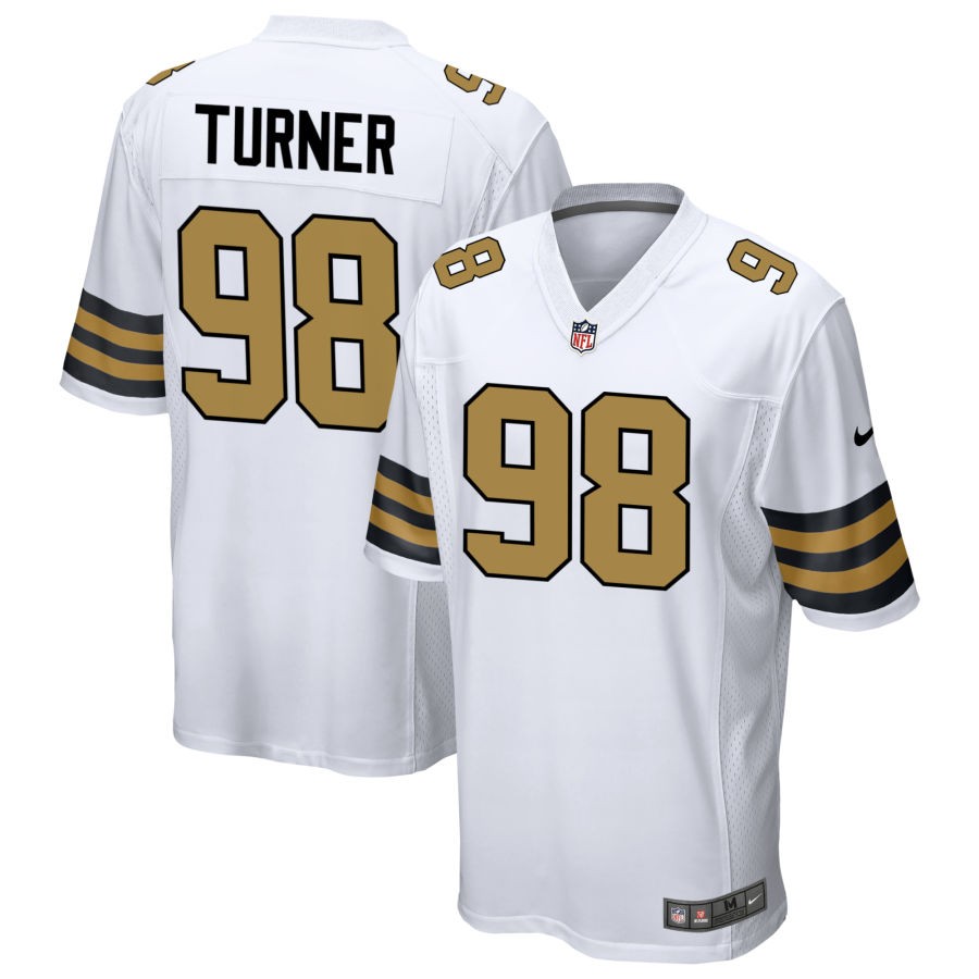 Payton Turner Men's Nike White New Orleans Saints Alternate Custom Game Jersey