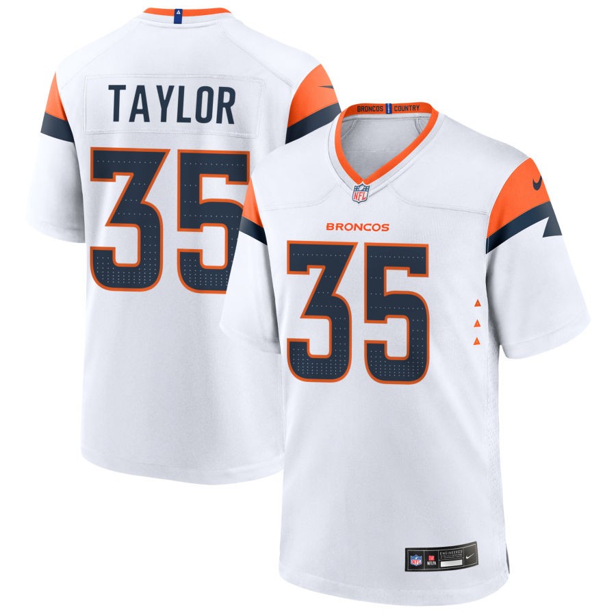 Reese Taylor Men's Nike White Denver Broncos Custom Game Jersey