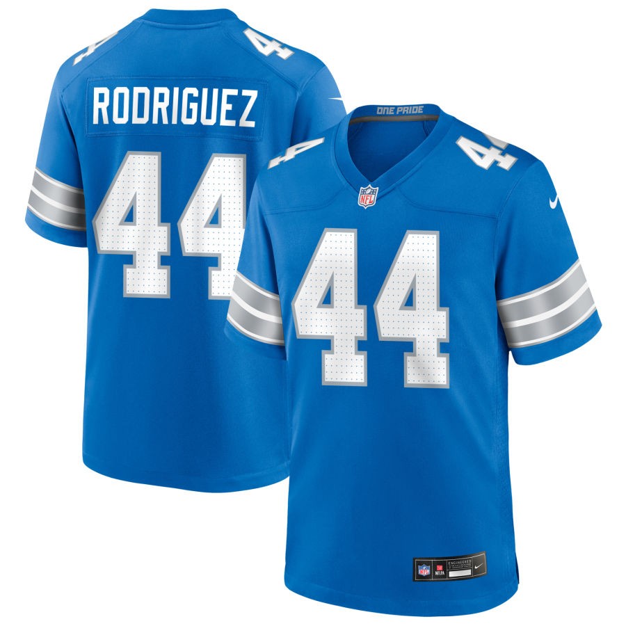 Malcolm Rodriguez Men's Nike Blue Detroit Lions Custom Game Jersey