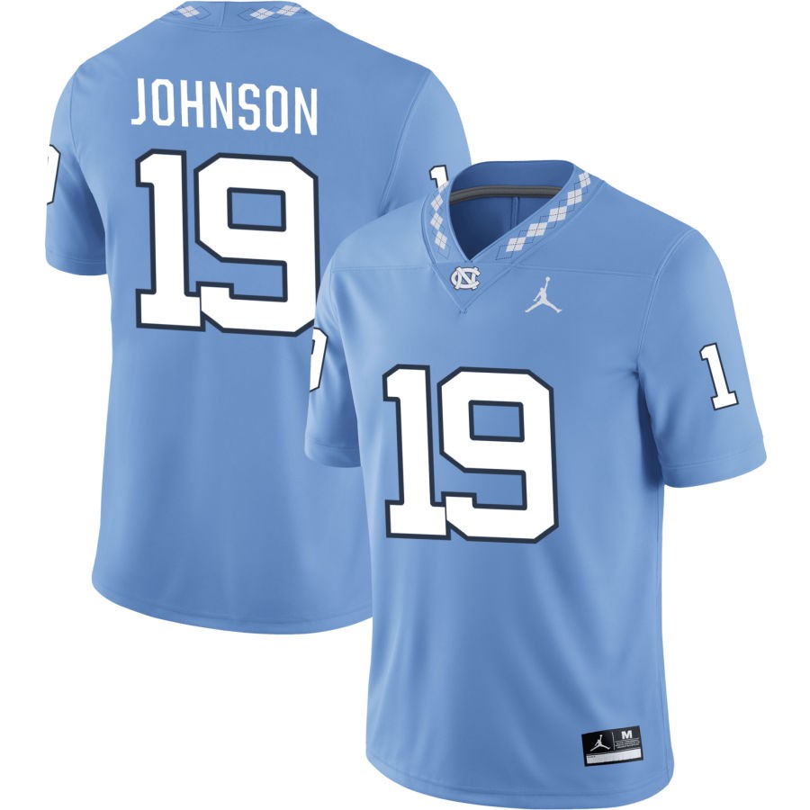 Jake Johnson Men's Jordan Brand Carolina Blue North Carolina Tar Heels Pick-A-Player NIL Replica Football Jersey